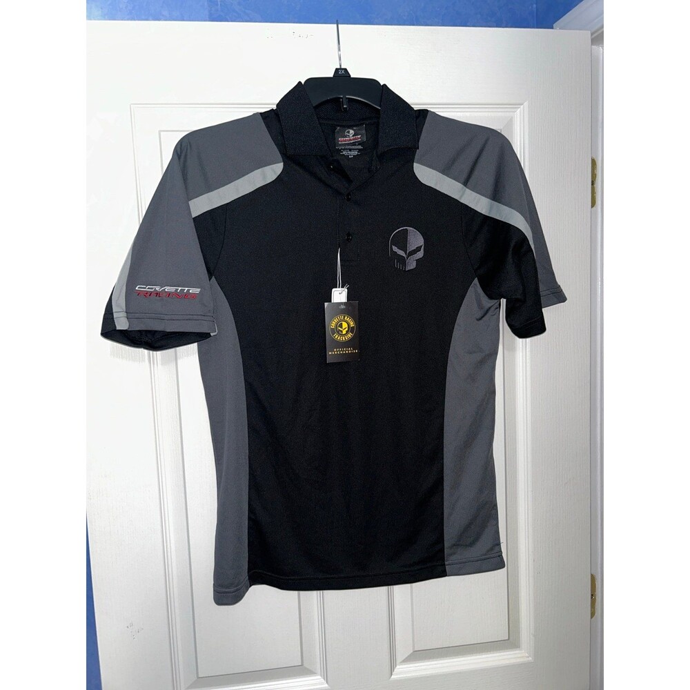 Corvette Racing Trackside Black Polo Shirt Sz Small